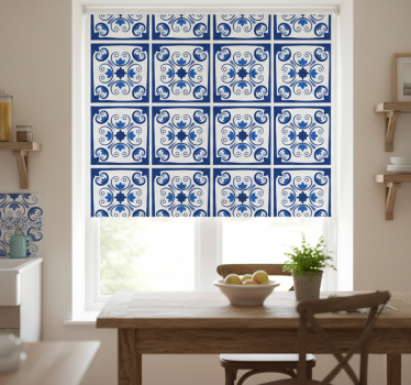 Kitchen blind typical beautiful blue portuguese tile - TenStickers