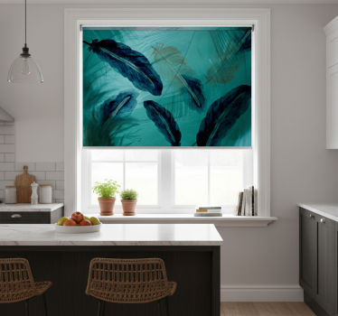 Kitchen blind watercolor feather line design - TenStickers