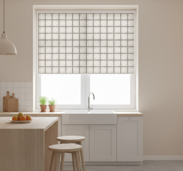 Kitchen blind white minimalistic abstract shape tiles - TenStickers