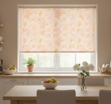 Kitchen blind with a lot of white dahlia texture - TenStickers