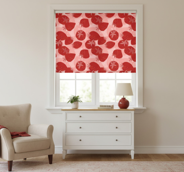 Kitchen blind with abstract seamless red strawberries - TenStickers