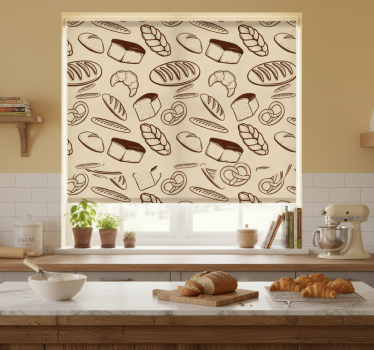 Kitchen blind with bakery elements pattern - TenStickers