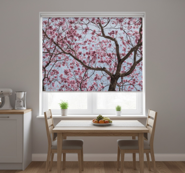 Kitchen blind with beautiful pink cherry blossoms - TenStickers