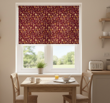 Kitchen blind with beverage motif pattern - TenStickers