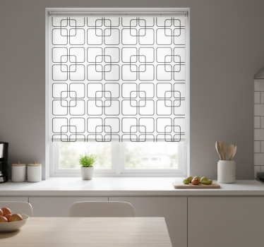Kitchen blind with black squares urban pattern - TenStickers