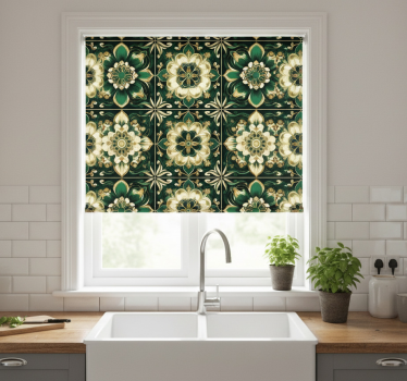 Kitchen blind with botanical mosaic tiles - TenStickers