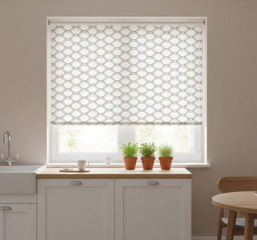 Kitchen blind with brown wavy geometric pattern - TenStickers