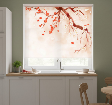 Kitchen blind with chinese tree wall design - TenStickers