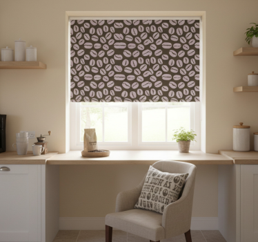Kitchen blind with coffee beans design - TenStickers
