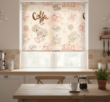 Kitchen blind with coffee icons design - TenStickers