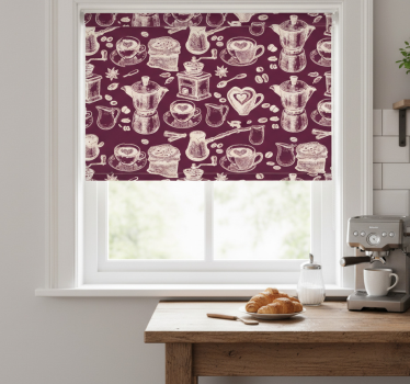 Kitchen blind with coffee pattern design - TenStickers