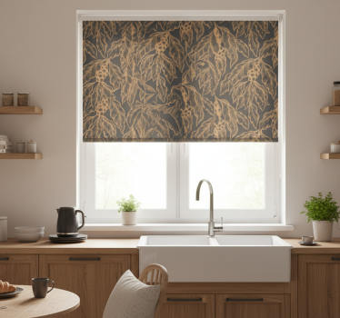 Kitchen blind with coffee tree branch pattern - TenStickers