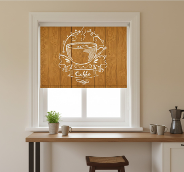 Kitchen blind with coffee wood panels - TenStickers
