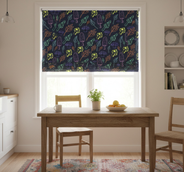 Kitchen blind with colorful mushroom pattern - TenStickers