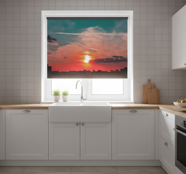 Kitchen blind with elegant cloudy sky design - TenStickers