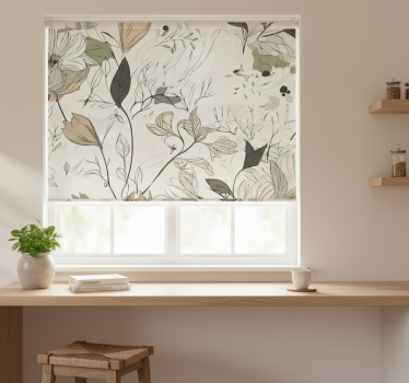 Kitchen blind with floral design - TenStickers