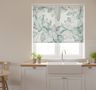 Kitchen blind with floral silhouettes - TenStickers