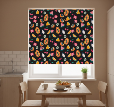Kitchen blind with fruity patterns - TenStickers