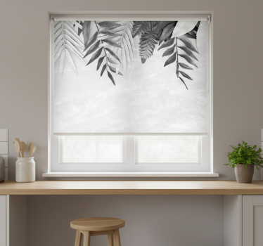 Kitchen blind with gray feather design - TenStickers