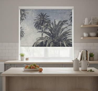Kitchen blind with gray palm tree design - TenStickers