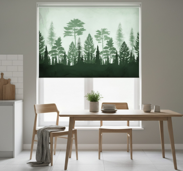 Kitchen blind with green scandinavian trees design - TenStickers