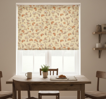 Kitchen blind with hand-drawn coffee design - TenStickers