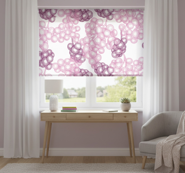 Kitchen blind with hand-drawn pink and purple grapes - TenStickers