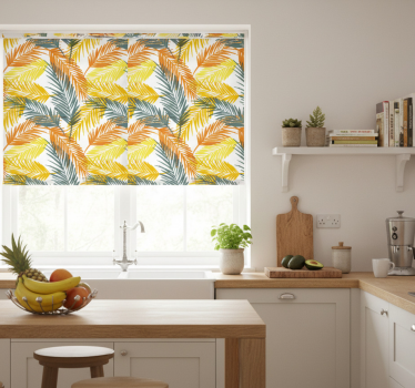 Kitchen blind with tropical palm leaves pattern - TenStickers