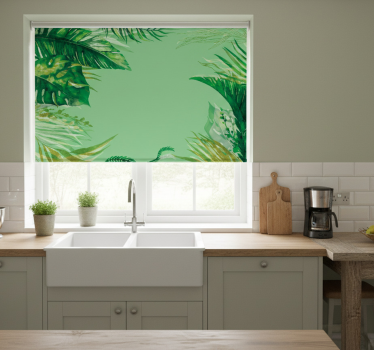 Kitchen blind with hand painted banana leaves - TenStickers