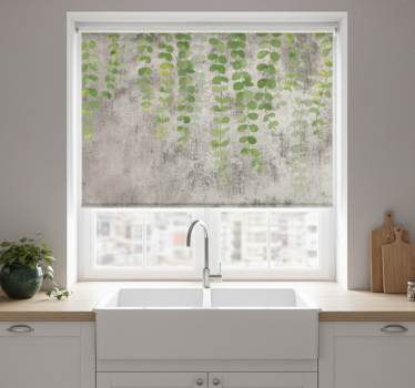 Kitchen blind with hanging plants on concrete texture - TenStickers