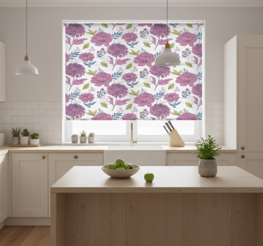 Kitchen blind with large multicolor floral pattern - TenStickers