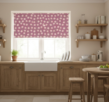 Kitchen blind with little pink daisies pattern - TenStickers