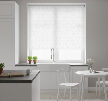 Kitchen blind with minimalistic floral hexagon tiles - TenStickers