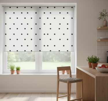 Kitchen blind with nordic style black dots - TenStickers