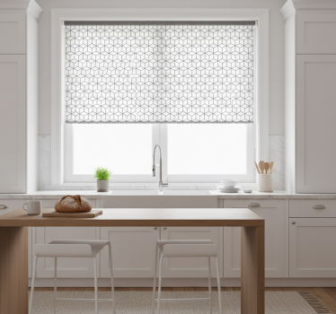 Kitchen blind with nordic style border cubes - TenStickers