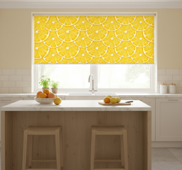 Kitchen blind with orange pattern - TenStickers