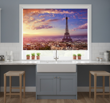 Kitchen blind with parisian view - TenStickers