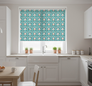 Kitchen blind with pastel multicolor roses - TenStickers