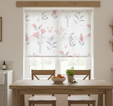 Kitchen blind with pink blossom flowers - TenStickers