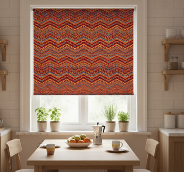 Kitchen blind with red tribal patterns - TenStickers