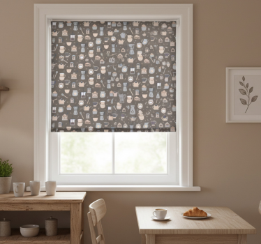 Kitchen blind with seamless coffee icon pattern - TenStickers