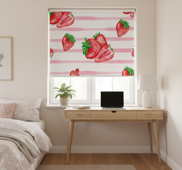 Kitchen blind with seamless strawberries design - TenStickers