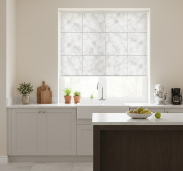 Kitchen blind with square white marble design - TenStickers