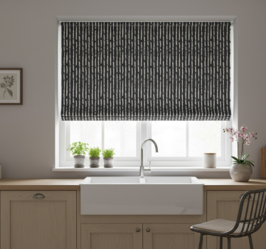 Kitchen blind with striped ink brush pattern - TenStickers