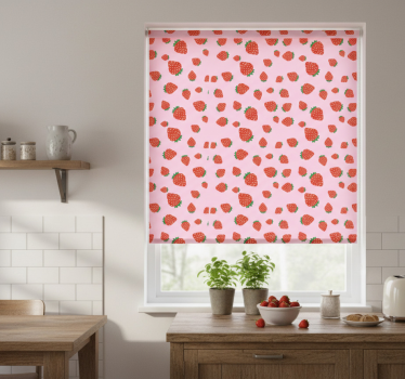 Kitchen blind with sweet strawberry pattern - TenStickers