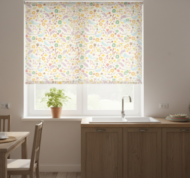 Kitchen blind with typical polish flowers pattern - TenStickers