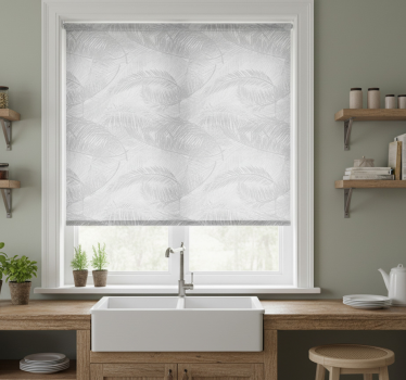 Kitchen blind with vintage gray tropical design - TenStickers