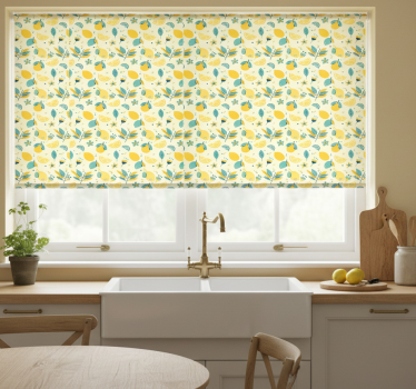 Kitchen blind with whimsical lemons design - TenStickers