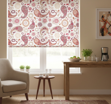 Kitchen blind with white paisley pattern - TenStickers