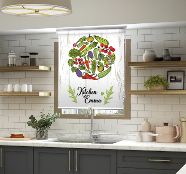 Kitchen with vegetables Personalized blind - TenStickers